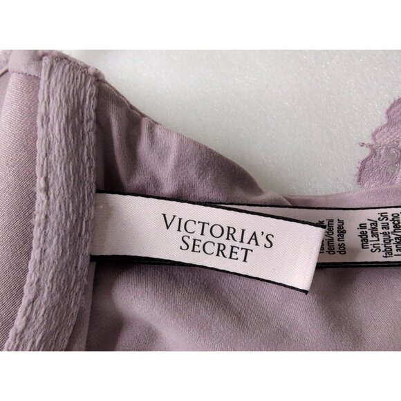Victorias Secret Perfect Shape Demi Bra 32C Purple Lace Racerback Front Closure - Picture 6 of 8